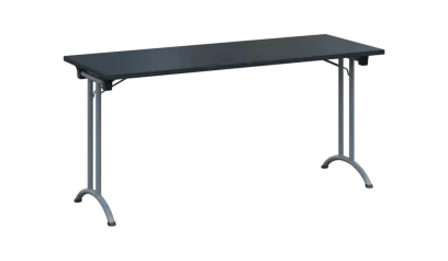 SLA 160 lak skládací jednací stůl 1600x600, deska 25 mm, podnož stříbrný lak, deska antracit